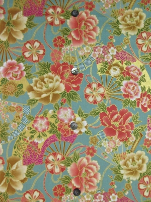 金彩加工/扇に古典花柄（税抜き15,000円）my-693