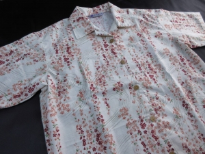 【女性用／現品のみ】流水桜/ホワイト(税抜き価格15,000円）ge-459　※現品のMサイズ・半袖のみ