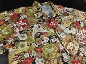 【現品のみ】金加工/鶴に牡丹(税抜き価格15,000円）※現品の2Lサイズ・半袖のみ　ge-471