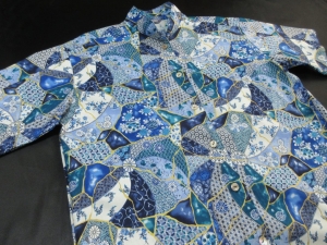 【女性用/現品のみ】青の万華鏡(税抜き価格15,000円）※現品のLサイズ・半袖・スタンドエリのみ