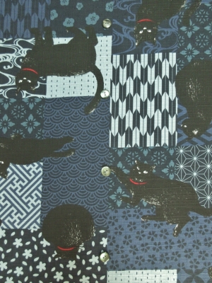 格子に黒猫　(税抜き価格15,000円）my-713
