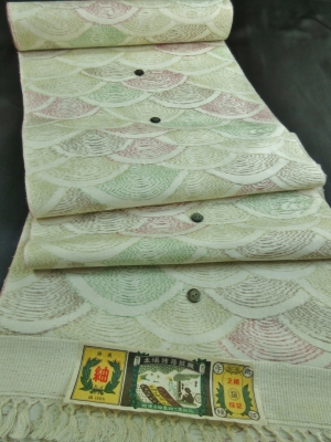 【正絹】伝統工芸創作品　結城紬「青海波」（税別30,000円）sk-359