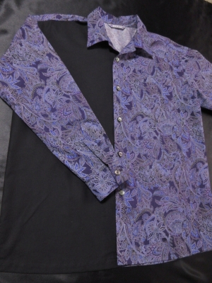 【現品のみ】us cotton sarasa/bluepurple(税抜き価格15,000円）※現品の2Lサイズ・長袖のみ  ge-487