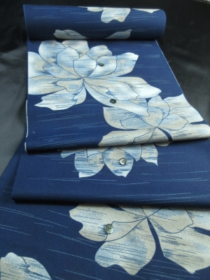 「洗える着物使用-小紋/大輪の花-」(税抜き価格15,000円）my-765