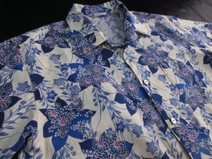 【現品のみ】綿スラブ織り/桔梗文(税抜き価格15,000円）※現品のLサイズ・半袖のみ ge-491