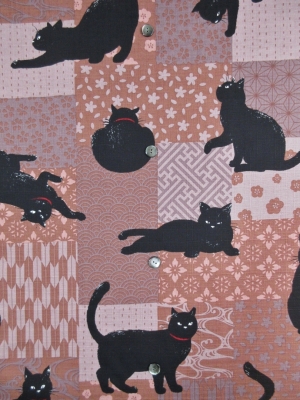 格子に黒猫　(税抜き価格15,000円）my-778