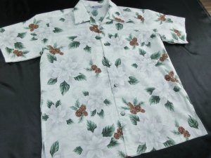 【現品のみ】us cotton poinsettia/white(税抜き価格15,000円）※現品のLサイズ・半袖のみ ge-492